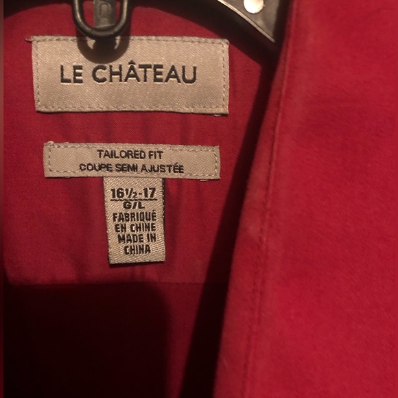 **Le Château Vibrant Red Dress Shirt** - Picture 2 of 2